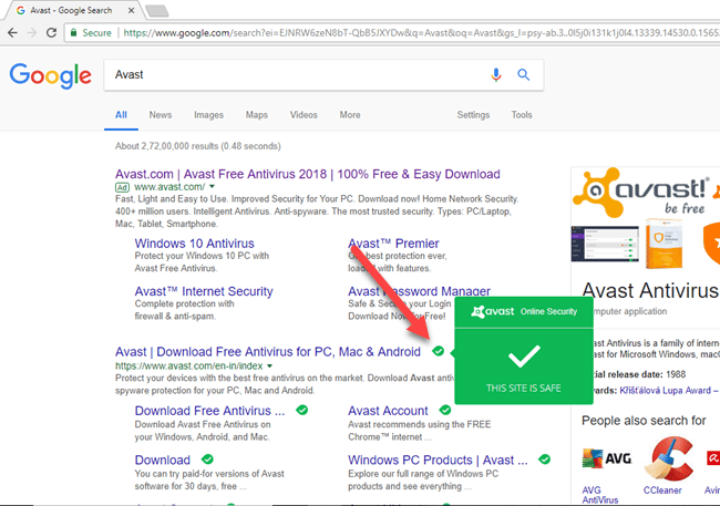 what is avast online security plugin for google chrome