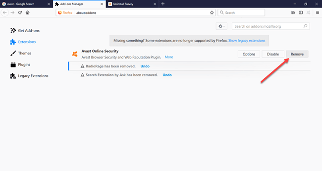 avast block firefox