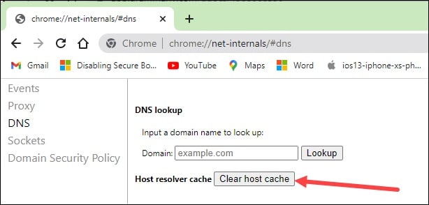 clear-host-cache-on-chrome