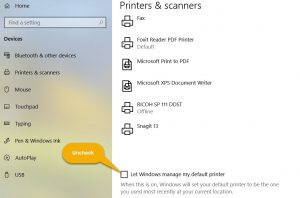 change default printer windows 8