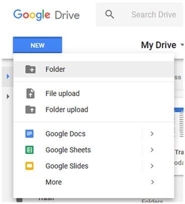 how to create a file folder in google docs