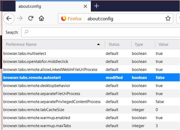 multiple processes of firefox with one tab