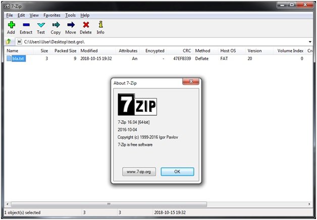7zip unexpected end of data