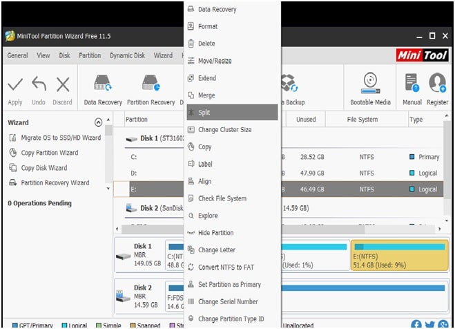 Split_Partition_Using_Minitool