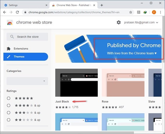 google chrome remove theme