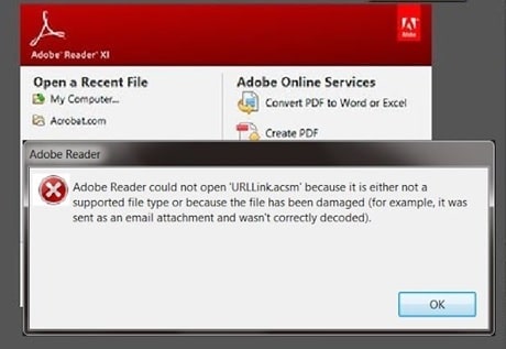 cannot receptive pdf files in acrobat