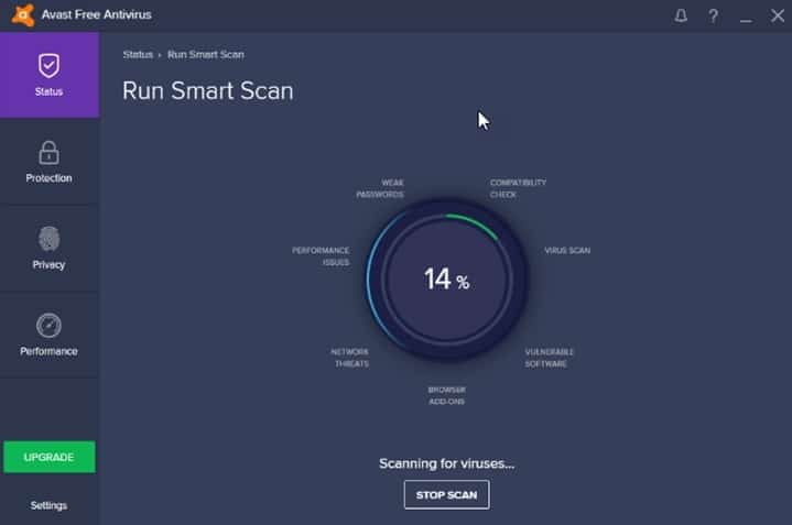 avast boot up scan