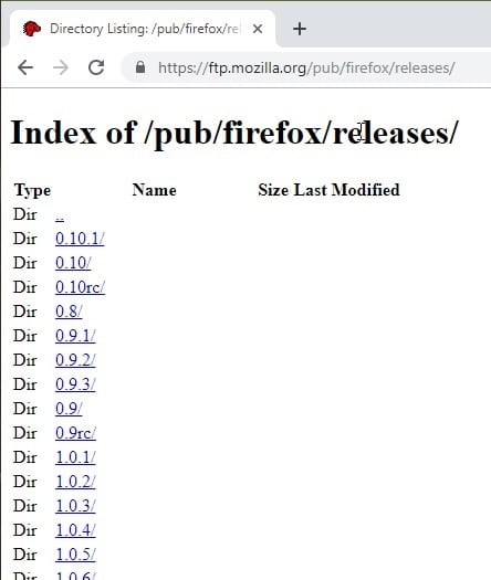 ftp mozilla