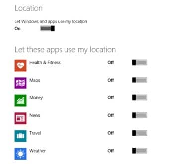 windows 10 your location is currently in use