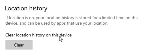 your location is currently in use windows 10