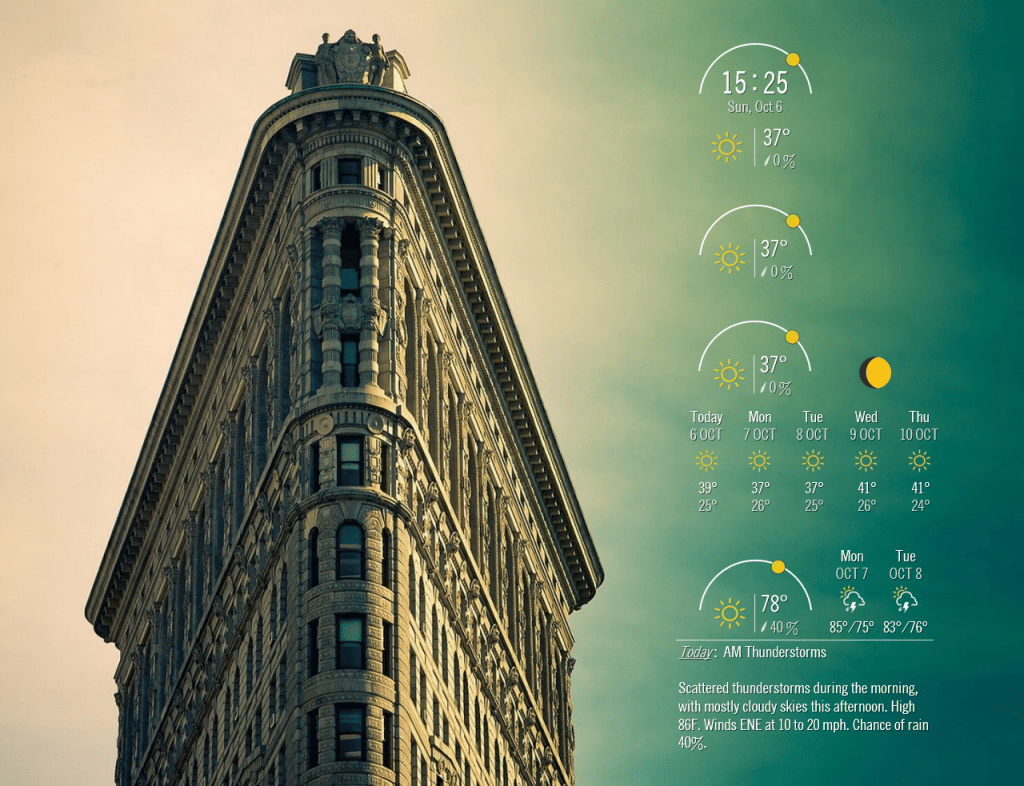 rainmeter clock and weather skin