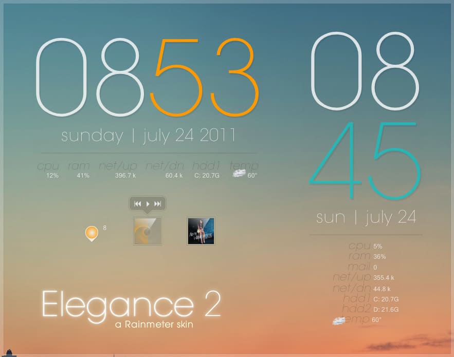 rainmeter jarvis theme desktop weather