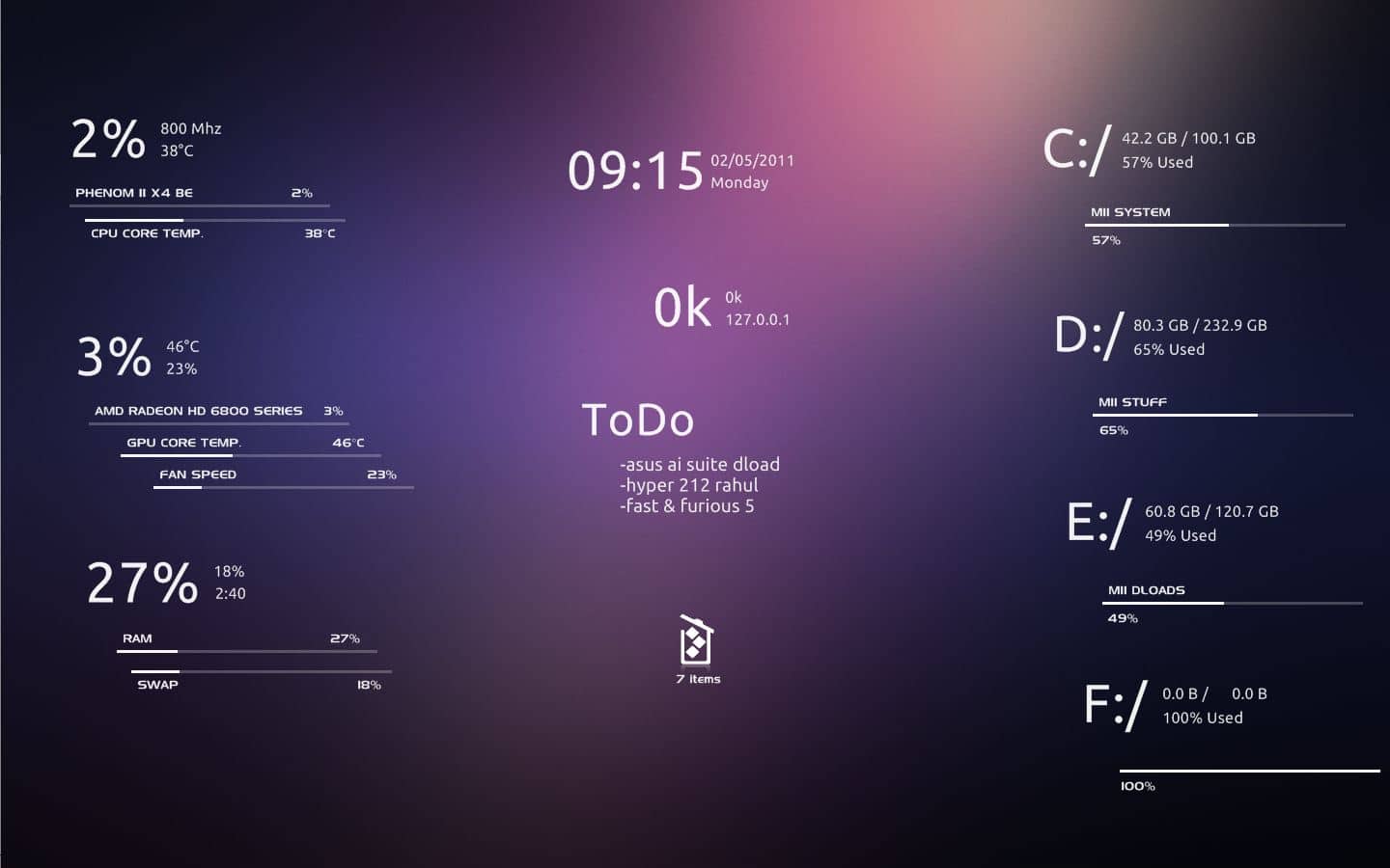 open hardware monitor rainmeter