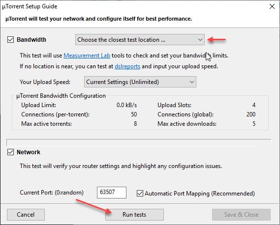 utorrent settings for 1mbps connection