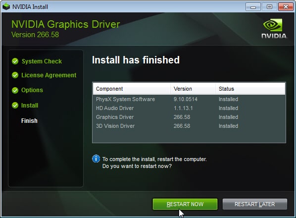 nvidia control panel driver download