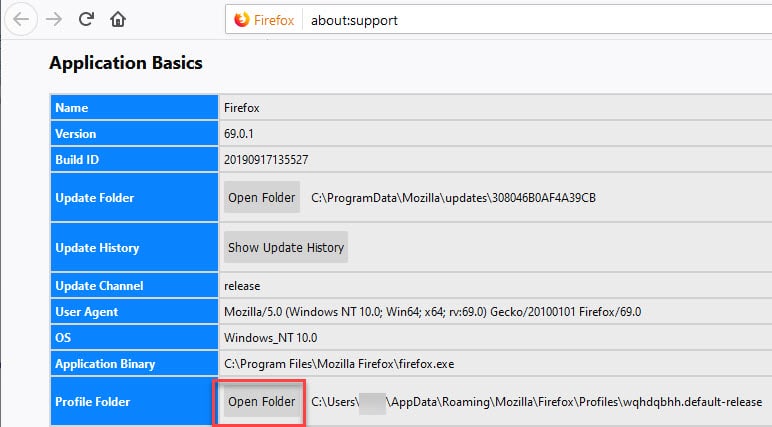 Description ru группа хранения профилей en folderprofiles. Печать Firefox.
