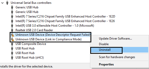 uninstall-Unkow-USB-device-Device-Descriptor-Request-Failed
