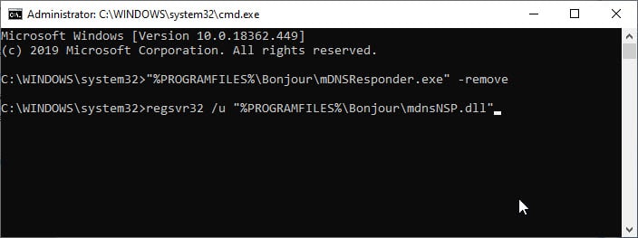 bonjour service error when downloading icloud for windows 10