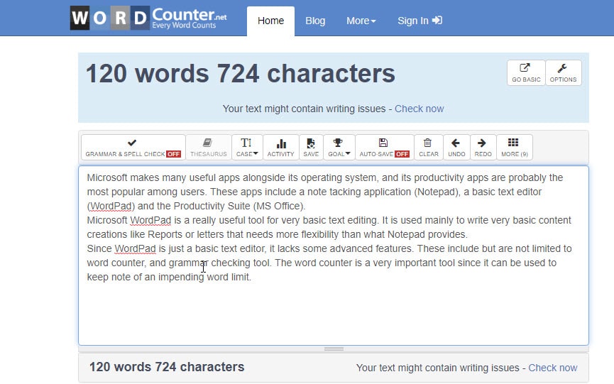 Count words online