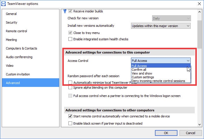 initializing display parameters teamviewer 13 stuck