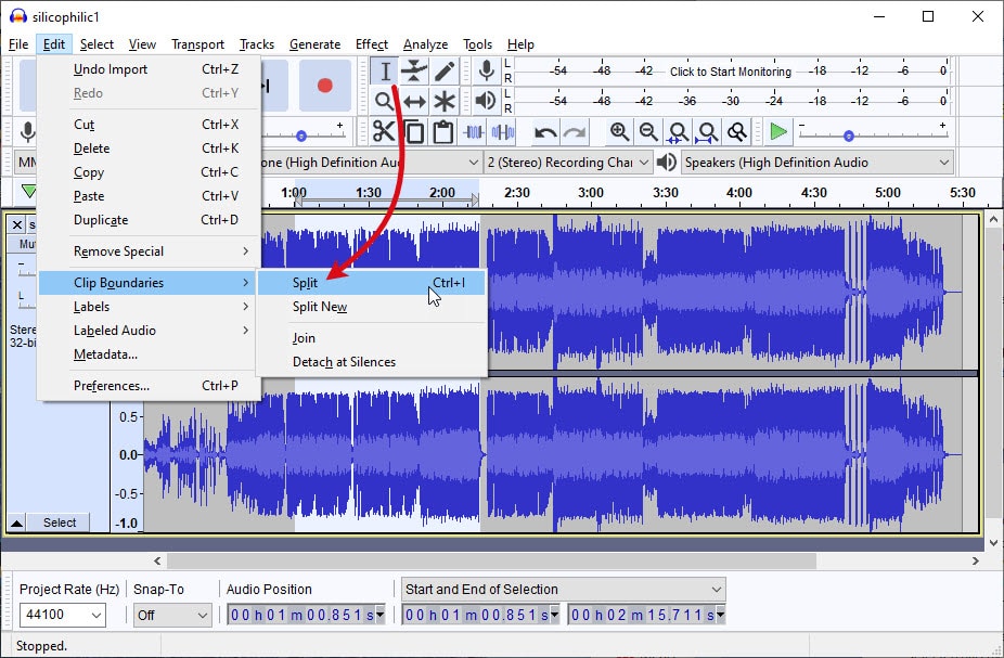 audacity audio editor merging multiple tracks