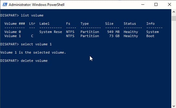 remove unallocated partition windows 10