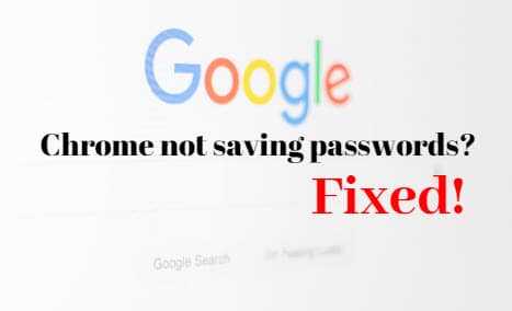 google chrome saved passwords not working
