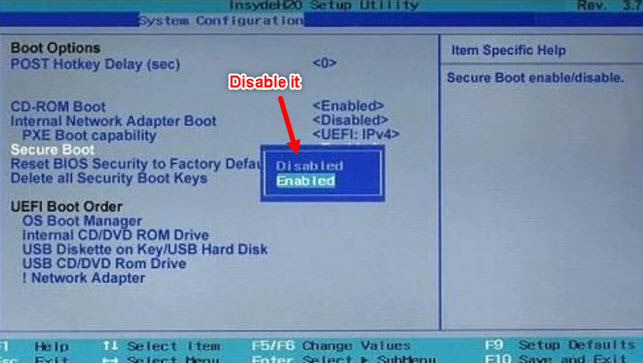 no boot options in bios