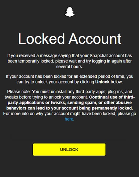 unlock snapchat account hack