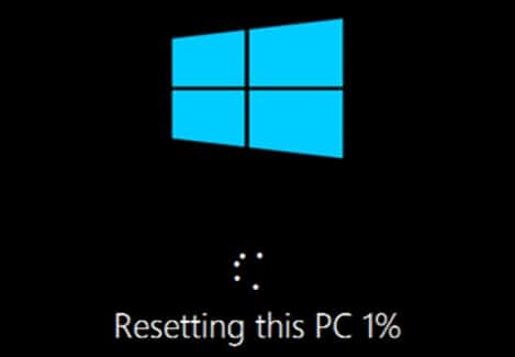 windows 10 pc stuck at resetting