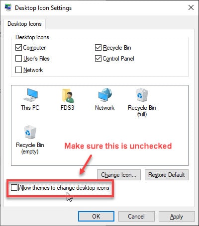 allow themes to change desktop icons windows 10