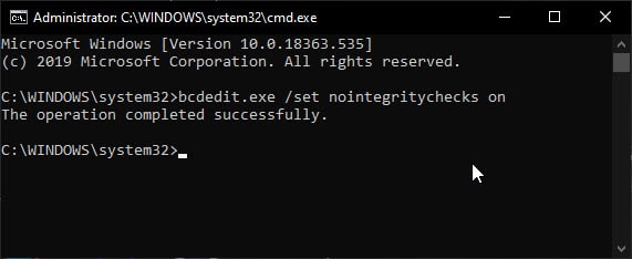 bcdedit_no_integrity_check