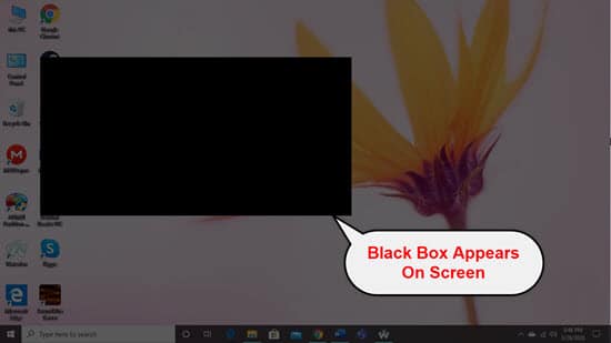 black_box_keeps_flashing_on_screen