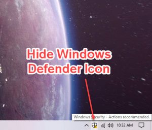 windows defender notification startup