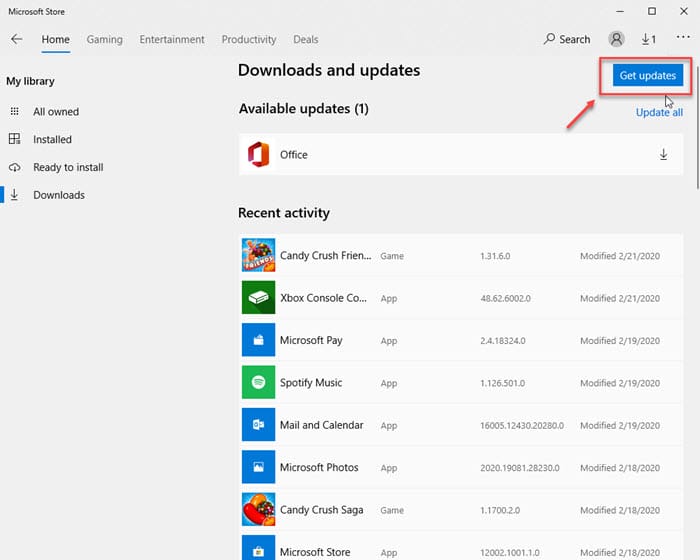 windows 10 microsoft store app package update available for download