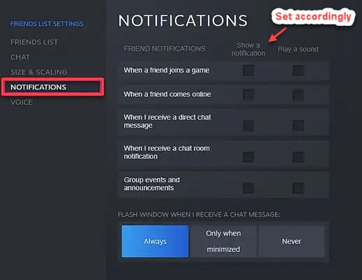 turn off swinsian notifications