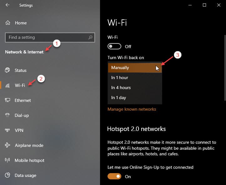How To Turn WiFi Back On Manually Or Automatically In Windows 10?