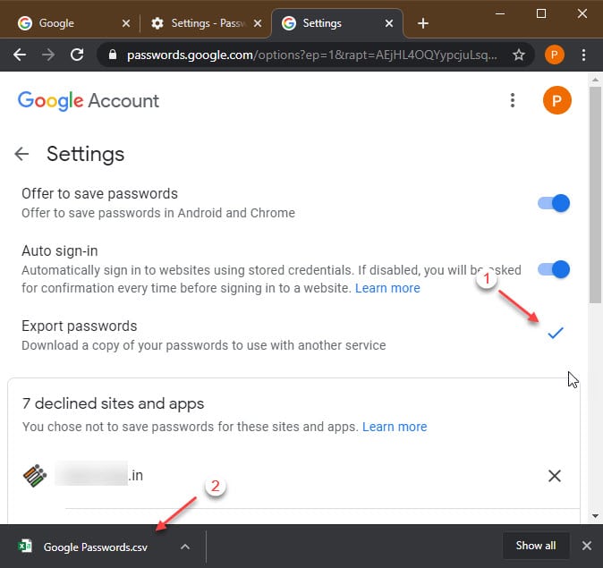 export chrome passwords windows 10