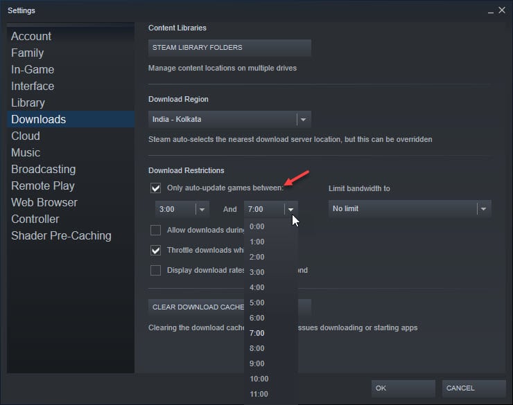 how to stop steam downloading workshop content