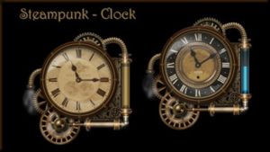 elegant clock rainmeter skin