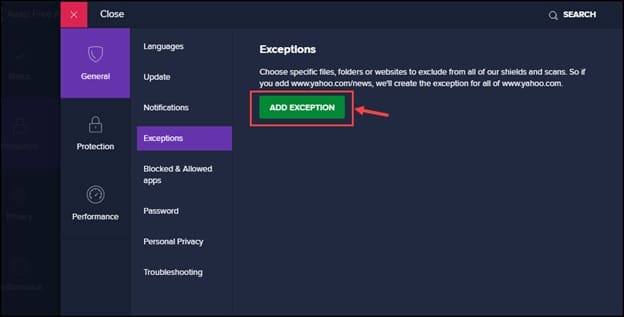 how to override avast server certificate issue