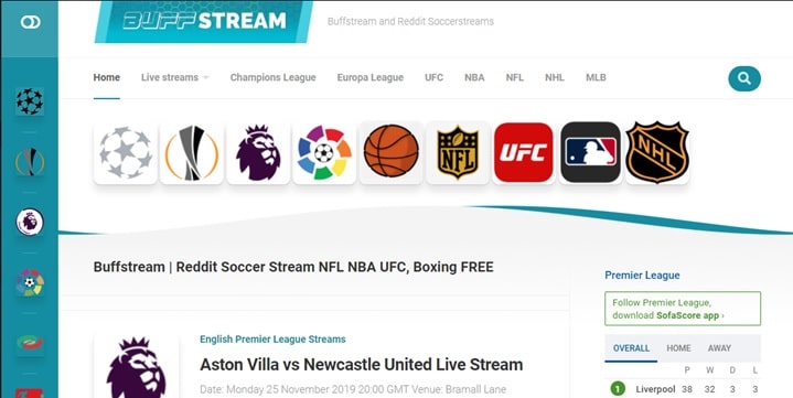 Buffstreams - Live Streaming NFL, Soccer, NBA & Boxing