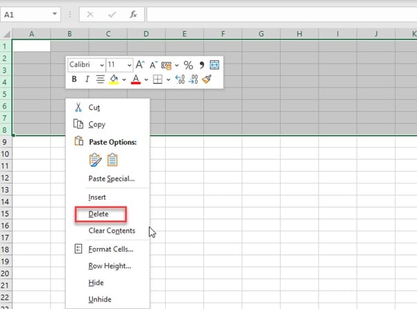 Delete_option_in_excel