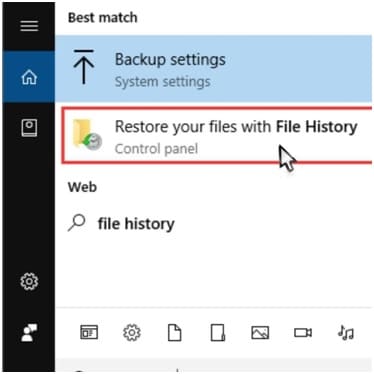 Restore Files With File History