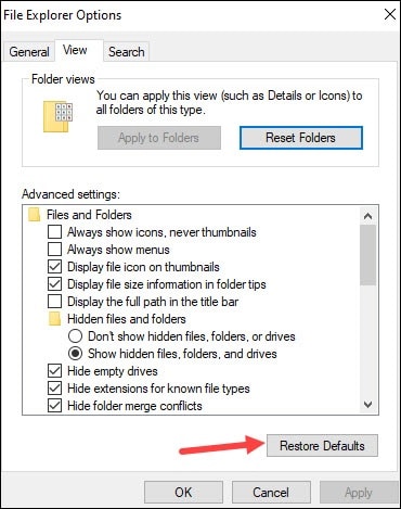 restore_default_file_explorer_view_tab