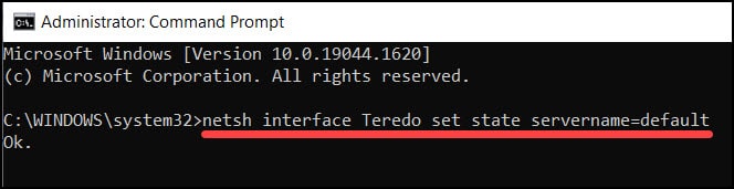 teredo_netsh interface Teredo set state servername=default