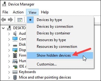 show-hidden-services-device-manager