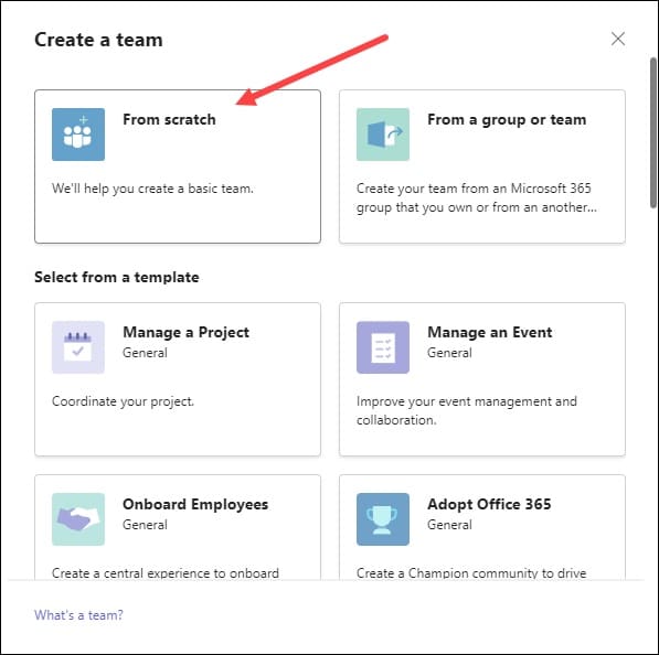 from-scratch-option-microsoft-teams
