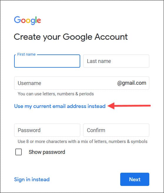 google-review-use-current-email-address