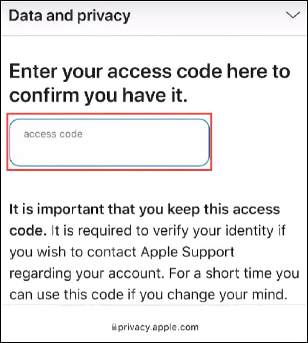confirm-access-code